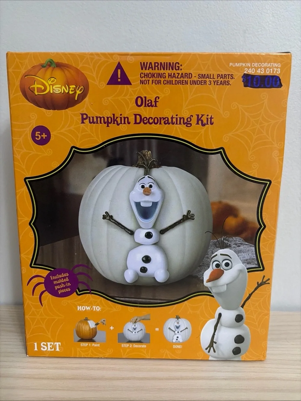 Disney New! Olaf Pumpkin Decorating Kit - Orange & White